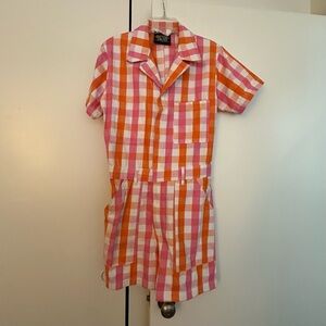 Big Bud Press Pink and Orange Gingham
Romper Size M